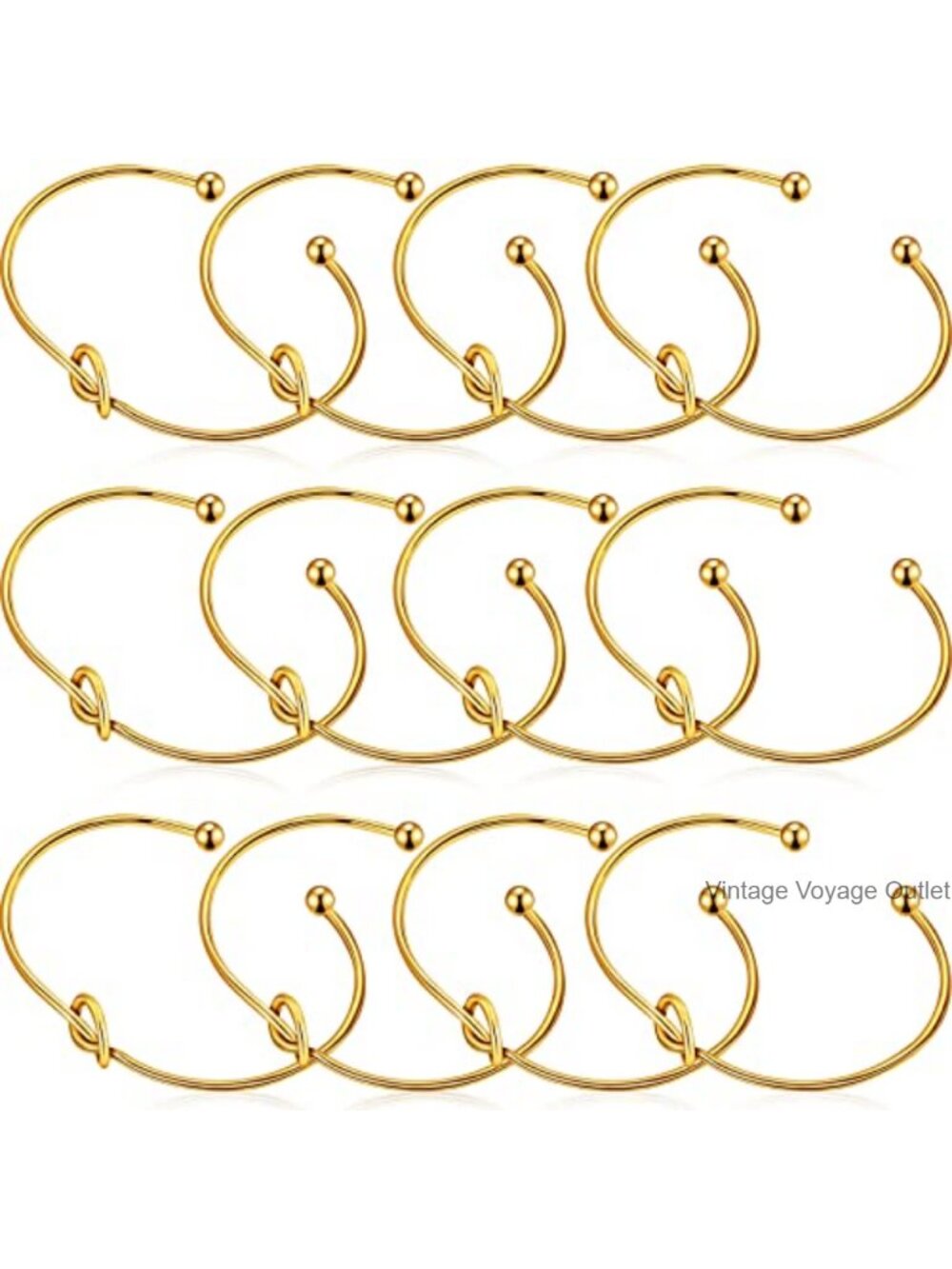 Stainless Steel Love Knot Bangle Bracelets Set of 12